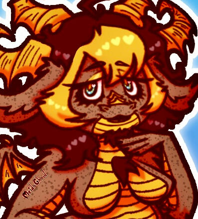 Art of my fluffy dragon kintype.